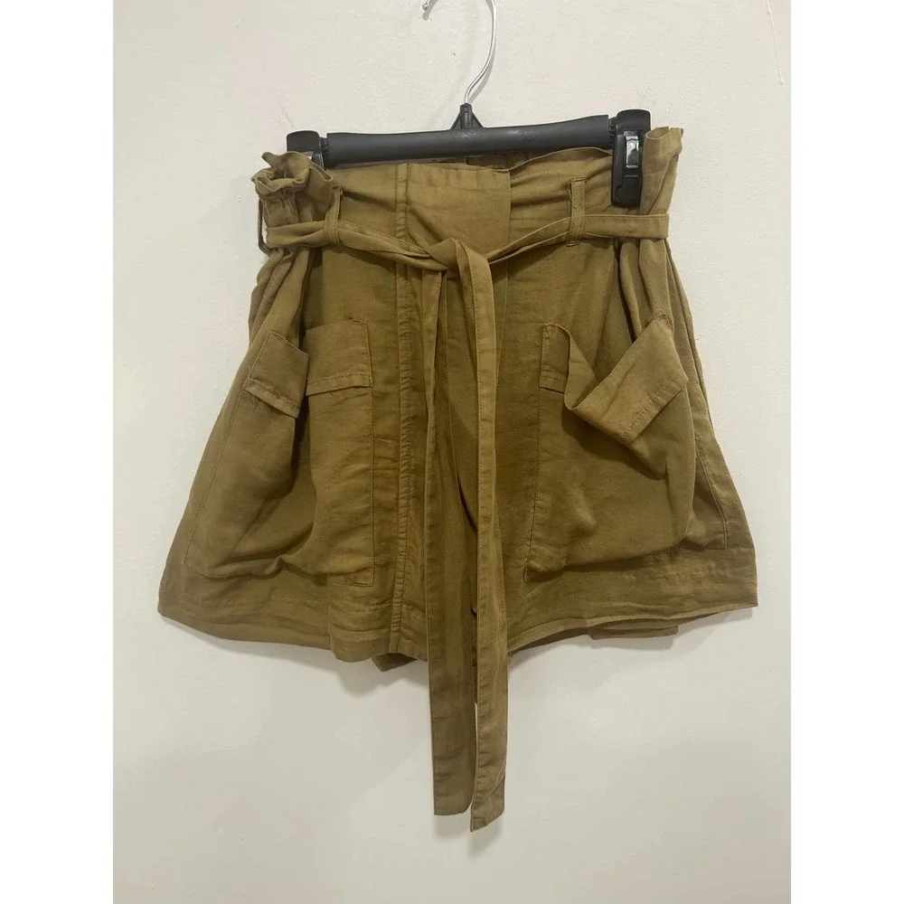 Women’s WALTER BAKER Belted Cotton Cargo Skort Skirt Khaki Medium